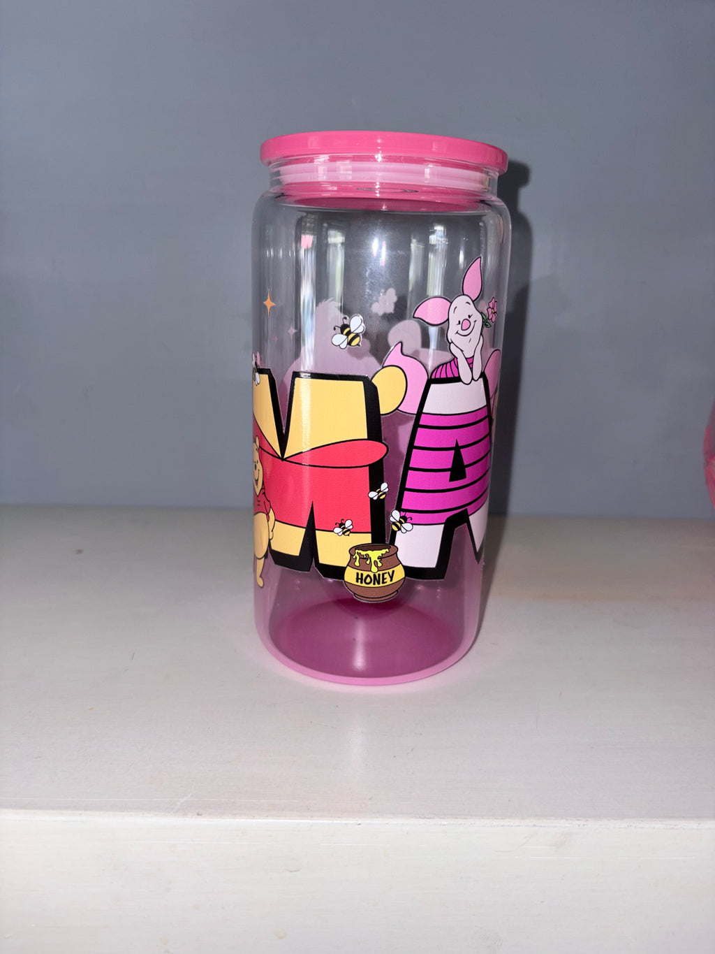 Winnie the Pooh Characters Mama Glass Cup