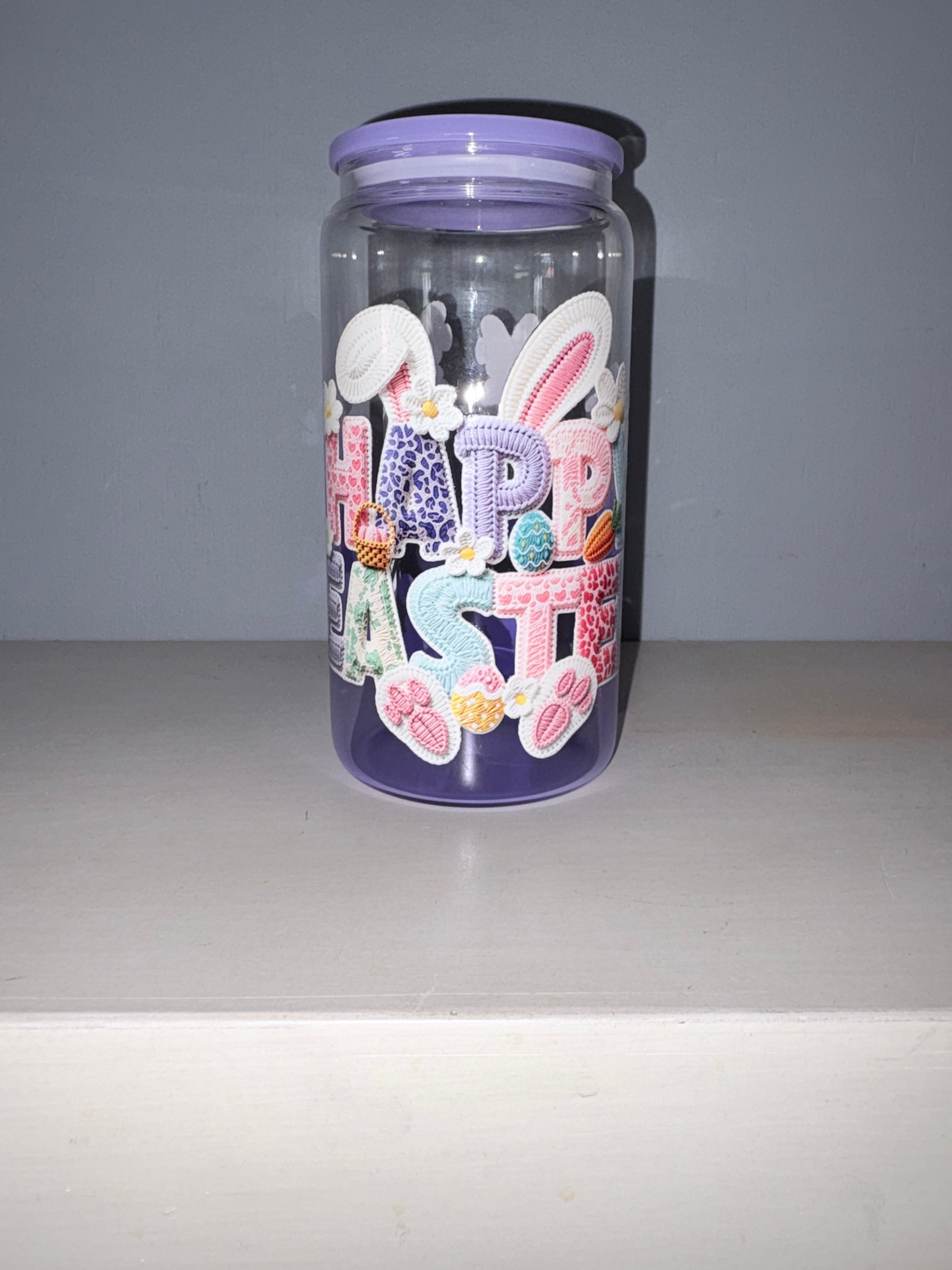 Happy Easter Glass Cup