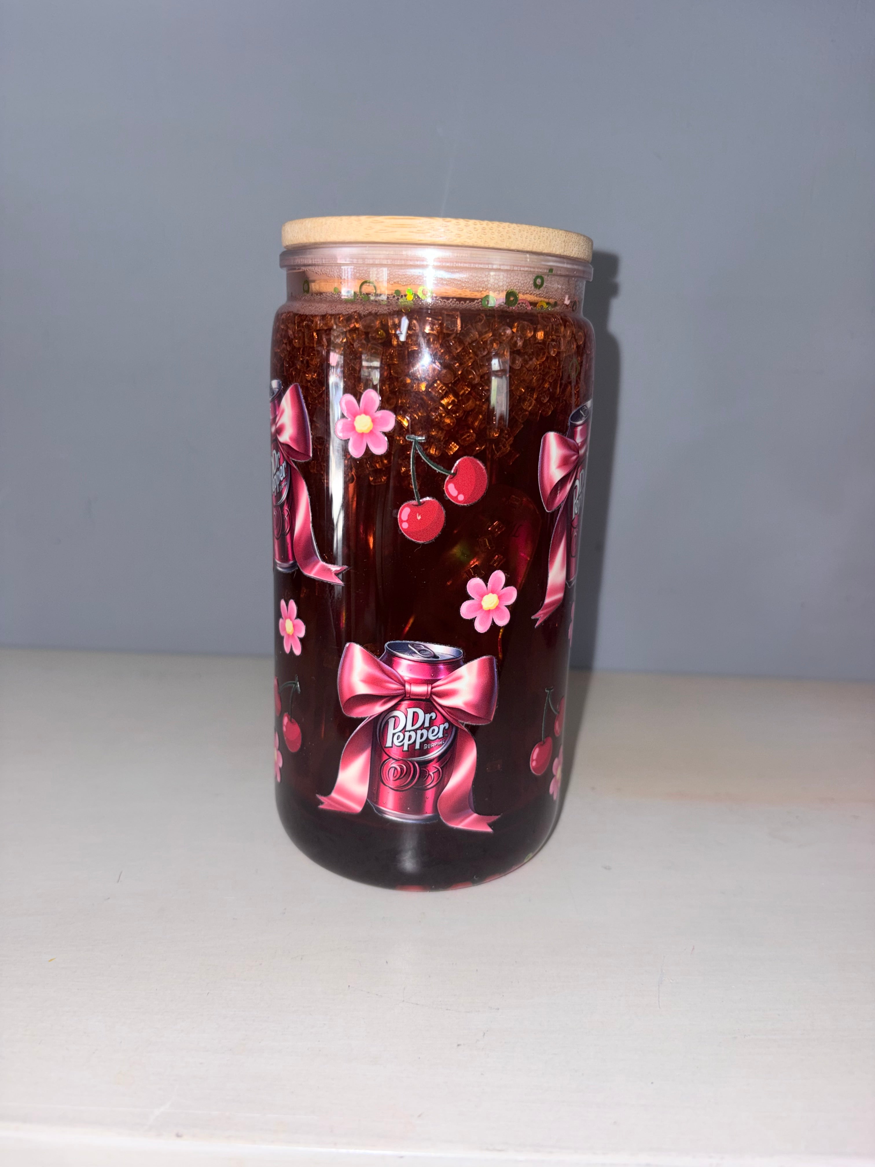 Dr Pepper with Ice and Glitter Cup